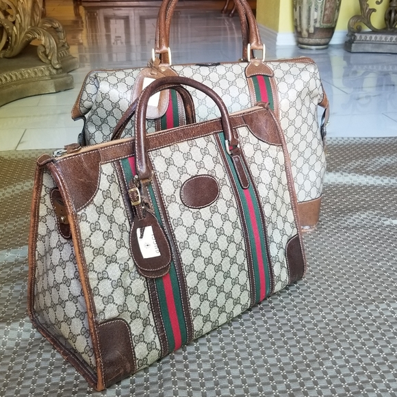 Vintage  Gucci Boston Carryall weekender mini luggage handbag - Picture 7 of 16